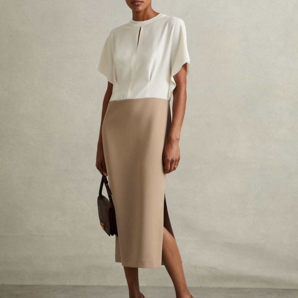 Reiss, Miller midi dress, navy